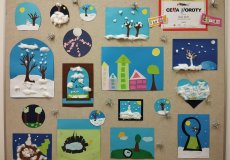 Zima s očekáváním jara, naše práce na nástěnce.