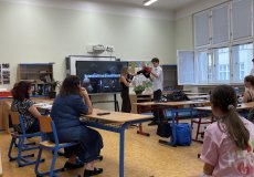 Na obhajobách závěrečných prací našich deváťáků 